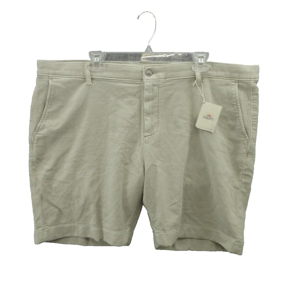 Faherty Men's Chino Shorts 42 Stone Cotton Blend Stretch Terry 7